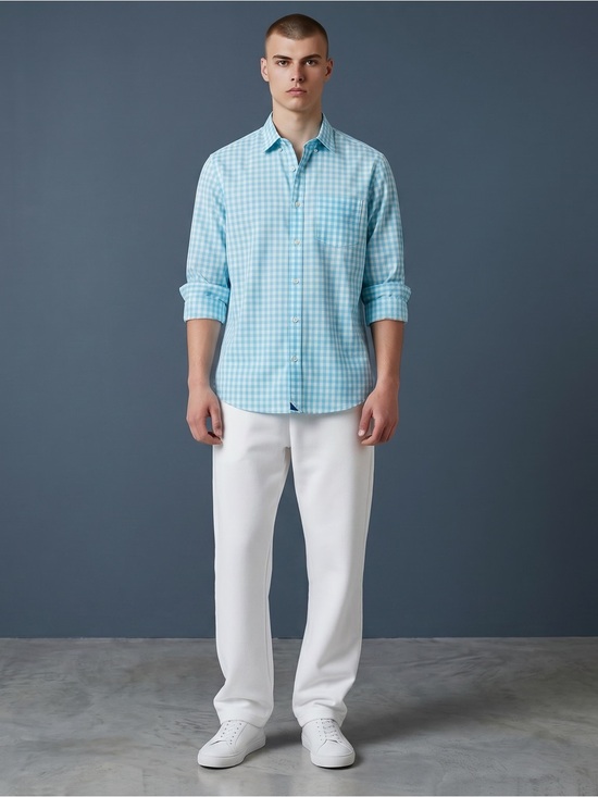 UNTUCKit Other - UNTUCKit Light Blue Gingham Button-Down Shirt